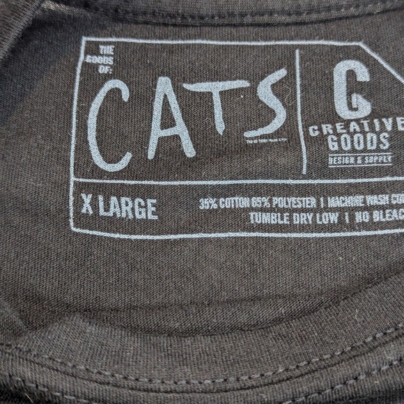 CATS The Musical Theater Black Tee Size XL - Picture 2 of 7
